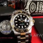 Perfect Replica Rolex GMT-Master II 36mm Automatic Watch For Sale - 2-Tone Gold Bracelet 